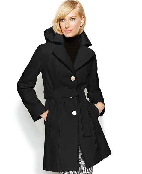 michael kors hoodd wool coat